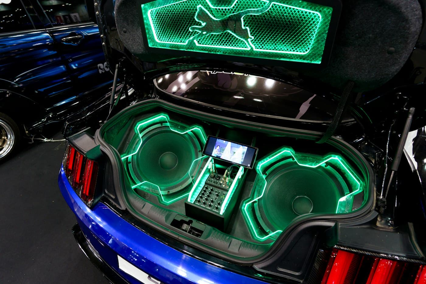 Custom audio install in a car boot
