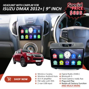 Headunit With Carplay For Isuzu Dmax 2012-2019 | 9″ inch